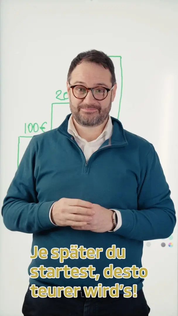 ⏳ Abwarten kann richtig teuer werden!

Stell dir vor: Du willst mit 67 ein Vermögen von 220.000 € haben.

✅Startest du mit 25, reichen dir 100 € monatlich.
✅Startest du mit 35, musst du schon 200 € sparen – doppelt so viel!
✅Startest du mit 45, sind es schon 480 € im Monat! 😱
💡 Alle wollen dasselbe Ziel erreichen – aber je später du startest, desto härter wird es.

Wenn du richtig planen willst, deine Rente sichern und dein Vermögen clever aufbauen willst, dann können wir das gemeinsam Schritt für Schritt machen.

👉 Schreib mir oder kommentiere ein Ohr 👂 – ich melde mich barrierefrei bei dir.

#Vermögensaufbau #Rente #Finanzplanung #Gehörlos #Coda #Altersvorsorge #Finanzen #Sparen #BarrierefreieBeratung #DVAG #deafberatung #Zukunftsplanung #Finanzwissen #Hanau #Frankfurt #Offenbach